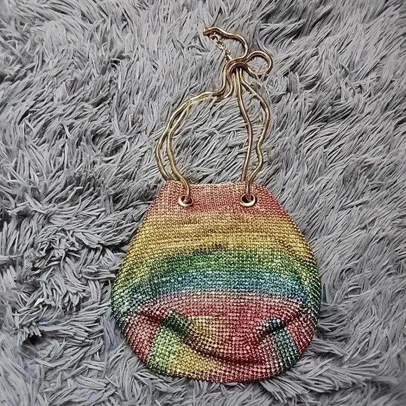 "Women's Rhinestone Mini Bucket Bag: Glamorous and Chic Fashion Accessory" - Picture 9 of 9